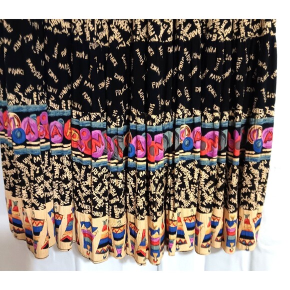 Carole Little Vintage Sz 4 100% Rayon Paris Novelty Maxi Skirt Made In The USA - Picture 4 of 11